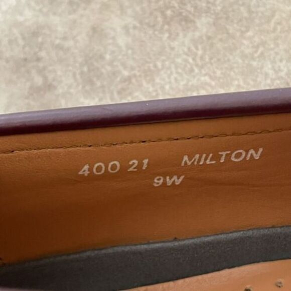 French Shriner Milton Burgundy 9W Fine Real Leather Men Dress Shoes Great Condit main image 4